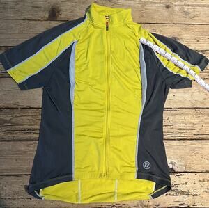 Novara Mens Size M Cycling Shirt Yellow Grey Short Sleeve Activewear